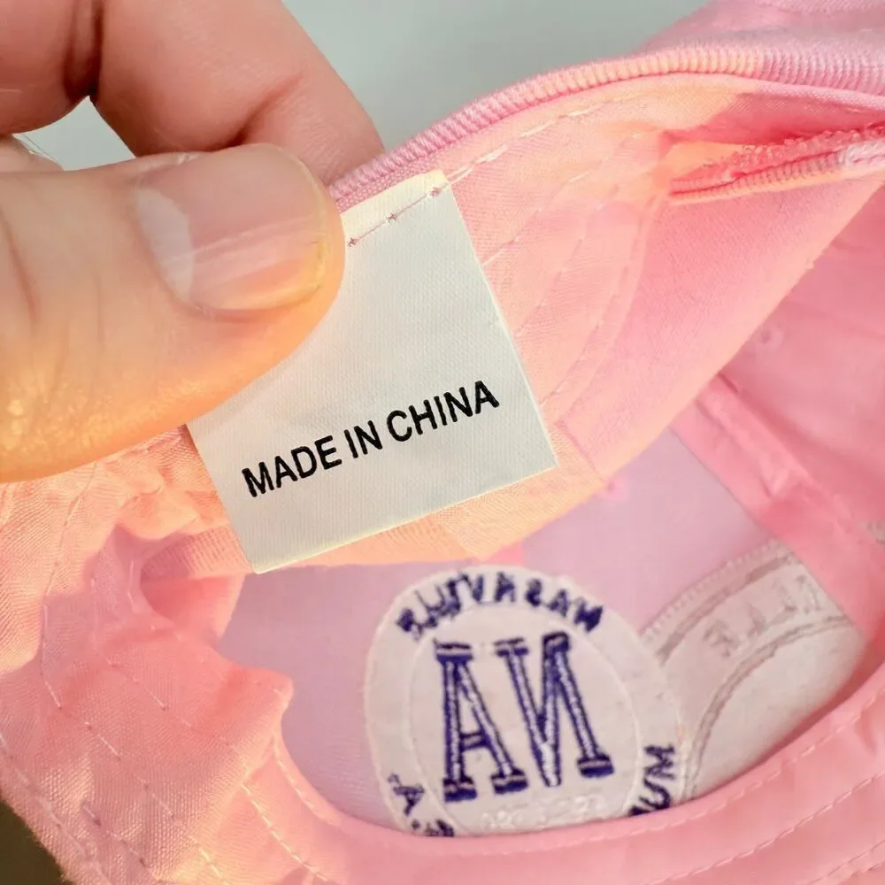 Nashville Music City USA Pink Hat Cap Adjustable Hook & Loop Strap OSFA
